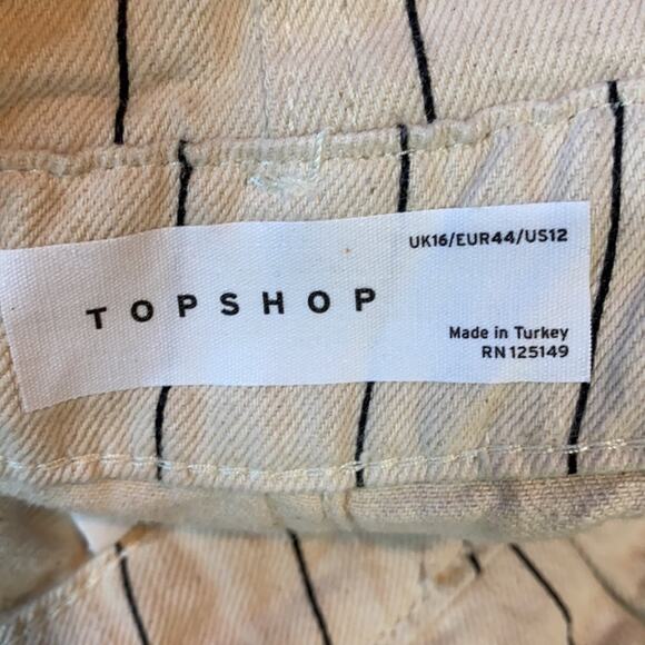 Topshop Striped Paperbag High Rise Shorts 12 NWT - Picture 7 of 8